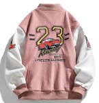 画像3: Suede racing NO23 x Porsche embroidery stadium jacket baseball uniform jacket blouson ユニセックス男女兼用 スエードレーシングNO23×ポルシェ刺繍スタジアムジャンパー スタジャン ジャケットブルゾン (3)