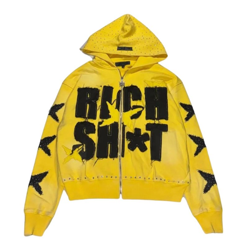 画像4: Letter-print hip-hop  Retro-Vintage Style  Zip-Up Hoodie　ユニセックス 男女兼用アメリカンレトロヴィンテージスタイルレタープリント ジップアップフーディパーカースウェット (4)