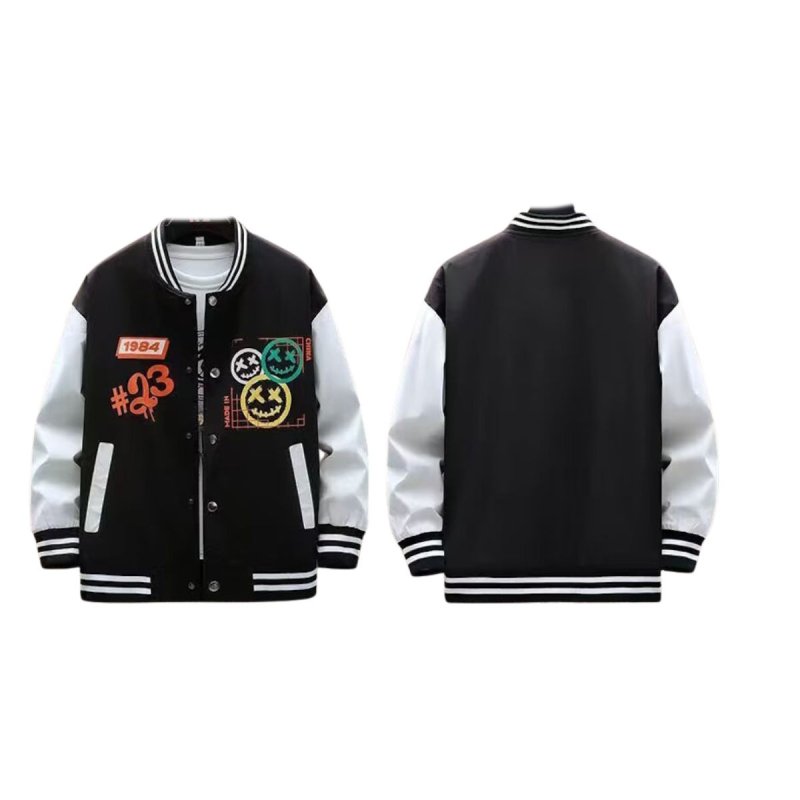画像3: KAWS Smile Sweat Varsity Jacket stadium jacket baseball uniform jacket blouson ユニセックス男女兼用 カウズスマイルスウェットスタジアムジャンパー スタジャン ジャケットブルゾン (3)
