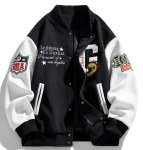 画像4: Suede racing NO23 x Porsche embroidery stadium jacket baseball uniform jacket blouson ユニセックス男女兼用 スエードレーシングNO23×ポルシェ刺繍スタジアムジャンパー スタジャン ジャケットブルゾン (4)