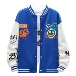 画像2: KAWS Smile Sweat Varsity Jacket stadium jacket baseball uniform jacket blouson ユニセックス男女兼用 カウズスマイルスウェットスタジアムジャンパー スタジャン ジャケットブルゾン (2)
