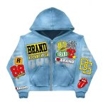 画像4: American Retro-Vintage Style Print Zip-Up Hoodie　ユニセックス 男女兼用アメリカンレトロヴィンテージスタイルプリント ジップアップフーディパーカースウェット (4)