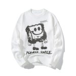 画像3: Men's and women's SpongeBob print casual crew neck sweater ユニセックス 男女兼用 スポンジボブ プリントカジュアルクルーネックセーター (3)