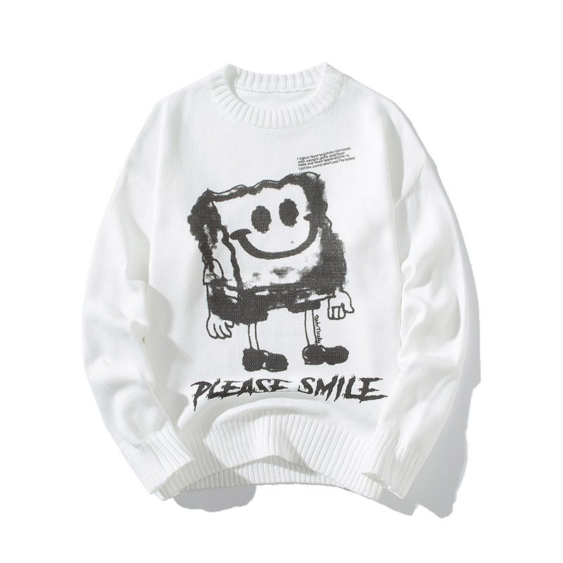 画像3: Men's and women's SpongeBob print casual crew neck sweater ユニセックス 男女兼用 スポンジボブ プリントカジュアルクルーネックセーター (3)