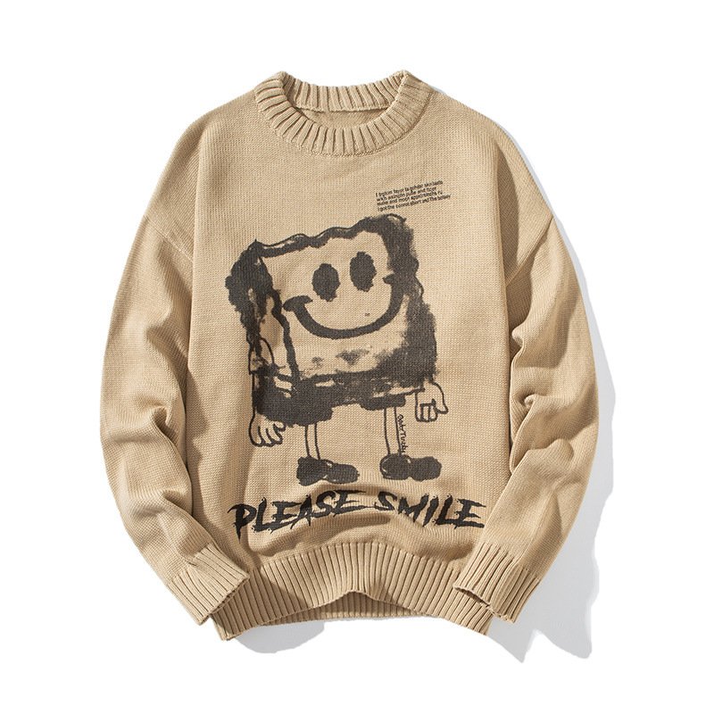 画像2: Men's and women's SpongeBob print casual crew neck sweater ユニセックス 男女兼用 スポンジボブ プリントカジュアルクルーネックセーター (2)