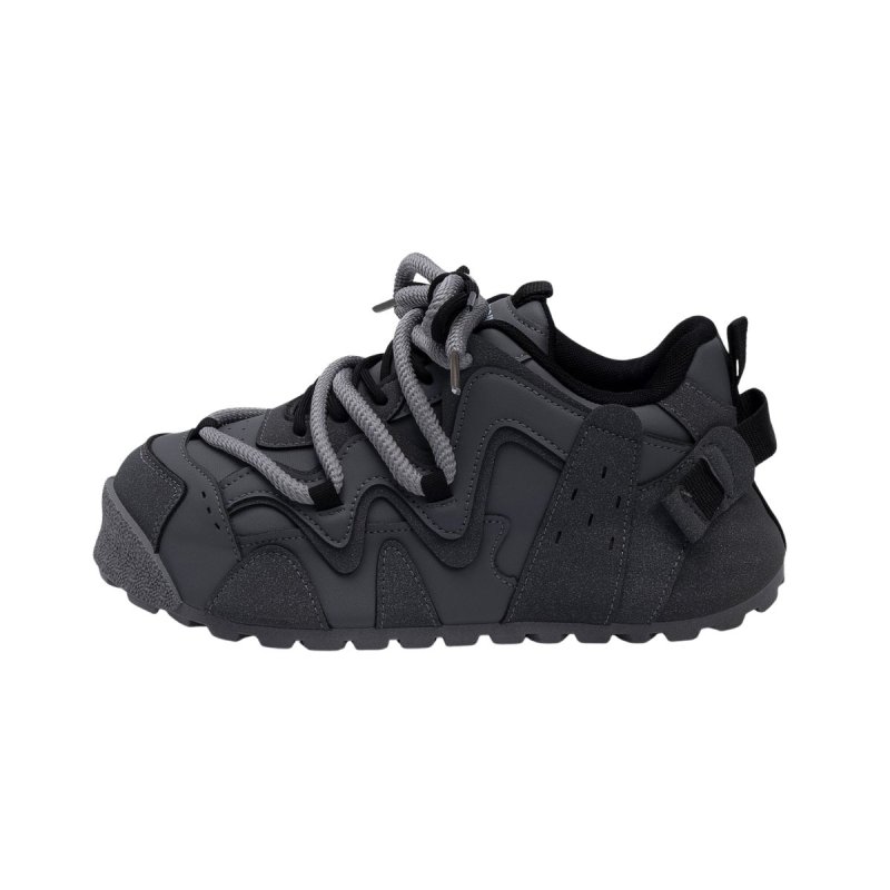 画像2: Unisex Platform Lace-Up Leather Sneakerssneakers　ユニセックス男女兼用厚底プラットフォームレザーレースアップスニーカーシューズ (2)