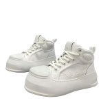 画像2: Thick-soled leather high-top lace-up sneaker boots　男女兼用ユニセックスレザープラットフォームハイカットレースアップスニーカーマーティンブーツ (2)