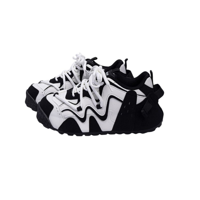 画像3: Unisex Platform Lace-Up Leather Sneakerssneakers　ユニセックス男女兼用厚底プラットフォームレザーレースアップスニーカーシューズ (3)