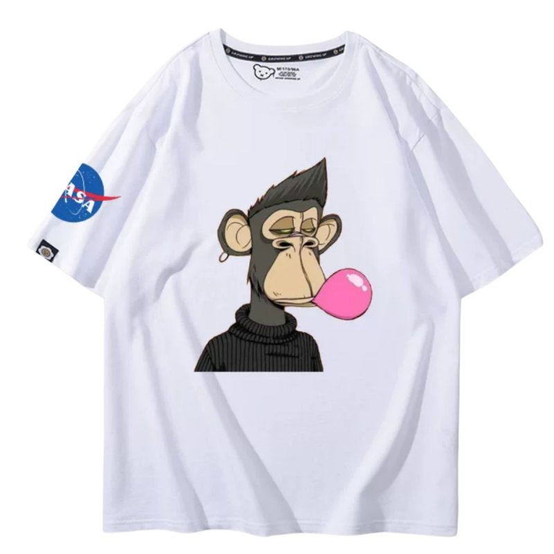 画像2: Unisex NASA x chimpanzee T-shirt 男女兼用ユニセックスNASA ナサ × チンパンジー プリントTシャツ (2)