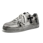 画像1: Unisex AF1 x CH Style with Cross Patch Shoes Sneaker ユニセックス クロス 十字架 パッチ スニーカー シューズ  (1)