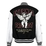 画像2: Guardian angel embroidery baseball uniform jacket blouson ユニセックス男女兼用ガーディアンエンジェル守護天使刺繍スタジアムジャンパー スタジャン ジャケットブルゾン (2)