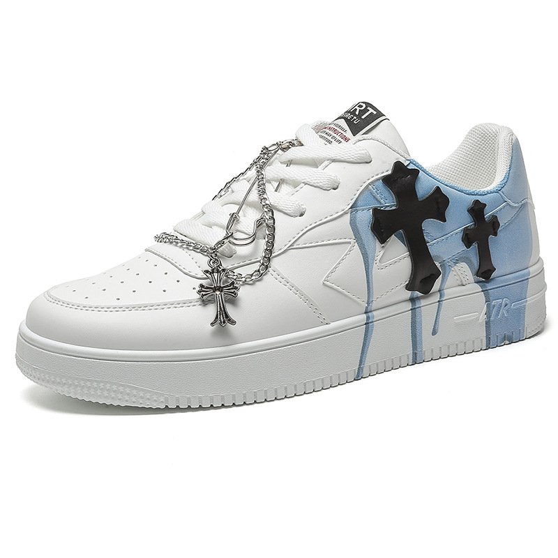 画像3: Unisex AF1 x CH Style with Cross Patch Shoes Sneaker ユニセックス クロス 十字架 パッチ スニーカー シューズ  (3)