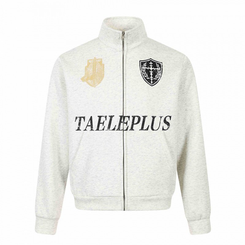 画像5: Emblem-Print Stand-Collar Zip-Up Sweat Jacket blouson ユニセックス男女兼用エンブレムプリントスタンドカラージップアップスタジアムジャンパー スタジャン ジャケットブルゾン (5)
