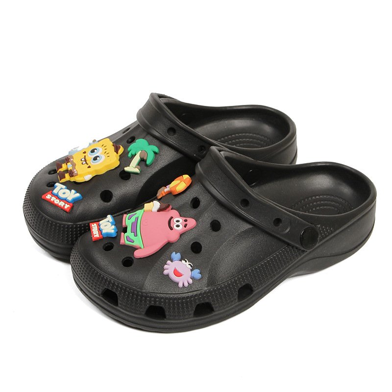 画像1: SpongeBob sandals slippers スポンジボブ チャーム付き 厚底 シャワー ステッピング クロッグ サンダル スリッパ (1)