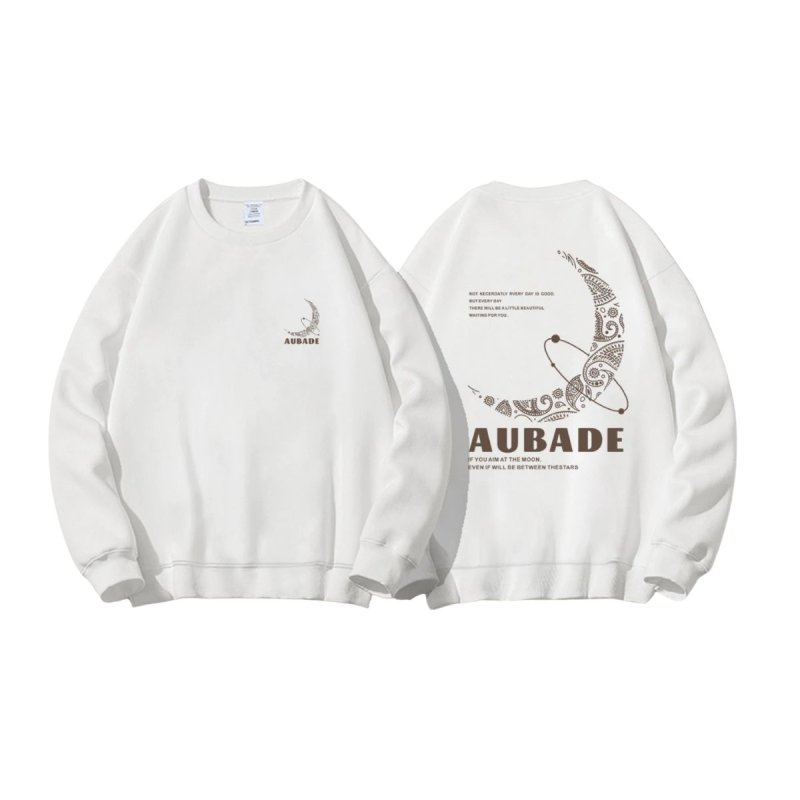 画像1: Paisley Moon sweat shirts ユニセックス 男女兼用 ペイズリー 月 ムーン プリント スウェットトレーナー (1)