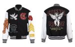 画像1: Guardian angel embroidery baseball uniform jacket blouson ユニセックス男女兼用ガーディアンエンジェル守護天使刺繍スタジアムジャンパー スタジャン ジャケットブルゾン (1)