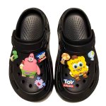 画像8: SpongeBob sandals slippers スポンジボブ チャーム付き 厚底 シャワー ステッピング クロッグ サンダル スリッパ (8)