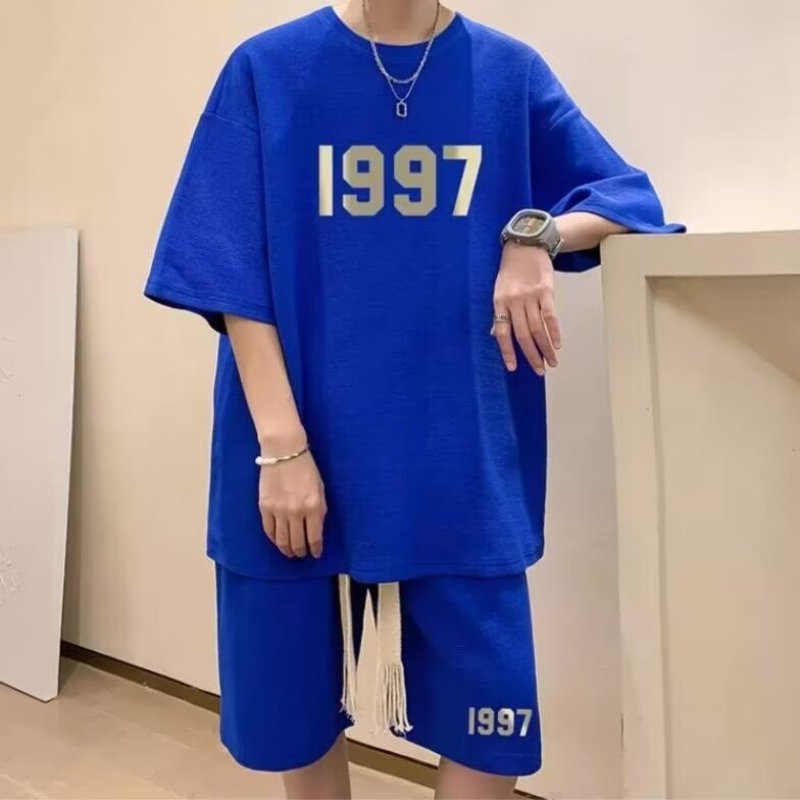 画像4: 1997 Over Size Print T-shirt and Short Pants Set Up ユニセックス 男女兼用 1997 ロゴ プリント オーバーサイズ  Tシャツ & ショートパンツ セットアップ (4)
