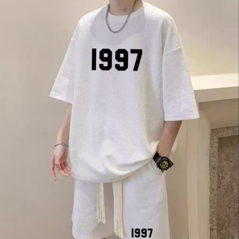 画像3: 1997 Over Size Print T-shirt and Short Pants Set Up ユニセックス 男女兼用 1997 ロゴ プリント オーバーサイズ  Tシャツ & ショートパンツ セットアップ (3)