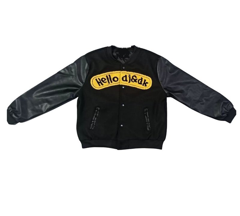 画像3: Snoopy Embroidered Leather Varsity Jacket baseball uniform jacket blouson ユニセックス男女兼用スヌーピー刺繍レザースタジアムジャンパー スタジャン ジャケットブルゾン (3)