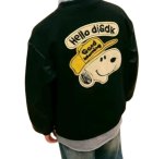 画像4: Snoopy Embroidered Leather Varsity Jacket baseball uniform jacket blouson ユニセックス男女兼用スヌーピー刺繍レザースタジアムジャンパー スタジャン ジャケットブルゾン (4)