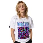 画像1: SALE セール Unisex Nirvana x Smile Flower Print T-Shirt 男女兼用ニルヴァーナ×フラワースマイルプリント 半袖ラウンドネック Tシャツ ユニセックス 男女兼用 バンドT (1)