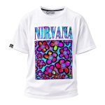 画像2: SALE セール Unisex Nirvana x Smile Flower Print T-Shirt 男女兼用ニルヴァーナ×フラワースマイルプリント 半袖ラウンドネック Tシャツ ユニセックス 男女兼用 バンドT (2)