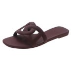 画像2: Flat leather sandals slippers フラット ピッグノーズ ジェリーサンダル スリッパ    (2)