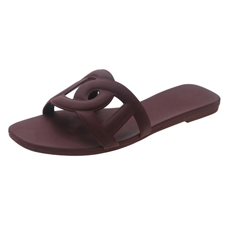 画像2: Flat leather sandals slippers フラット ピッグノーズ ジェリーサンダル スリッパ    (2)