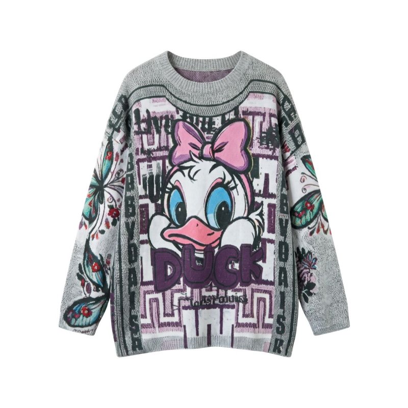 画像3: Donald Duck & Daisy Duck Crochet Sweater ドナルドダック & デイジーダック 編み込みセーター (3)
