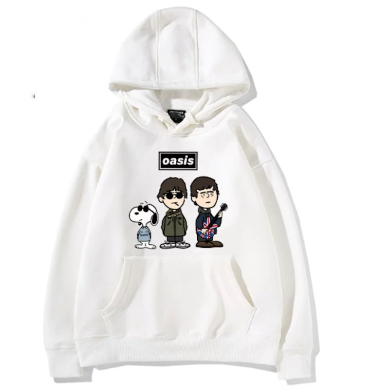 画像3: Unisex Oasis Band x Snoopy Band Vintage Style Hoodie  オアシス ×スヌーピー ヴィンテージスタイル 古着風 プリントフーディ スウェット バンド (3)