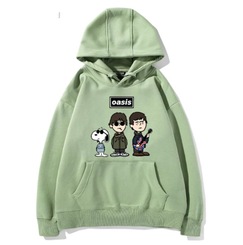 画像12: Unisex Oasis Band x Snoopy Band Vintage Style Hoodie  オアシス ×スヌーピー ヴィンテージスタイル 古着風 プリントフーディ スウェット バンド (12)