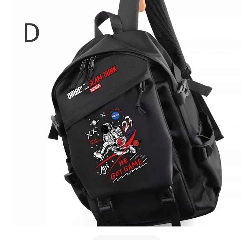 画像5: NASA x Astronaut Backpack BAG ユニセックス男女兼用 NASA×宇宙×宇宙飛行士&プリンバックパック トートショルダーバッグ (5)