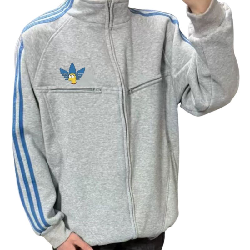 画像3: Bart Simpson Small-Logo Zip-Up Sweat Jacket baseball uniform jacket blouson ユニセックス男女兼用ワンポイントバートシンプソン スウェットジップアップジャケットスタジャン ブルゾン (3)
