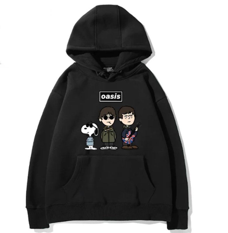 画像2: Unisex Oasis Band x Snoopy Band Vintage Style Hoodie  オアシス ×スヌーピー ヴィンテージスタイル 古着風 プリントフーディ スウェット バンド (2)