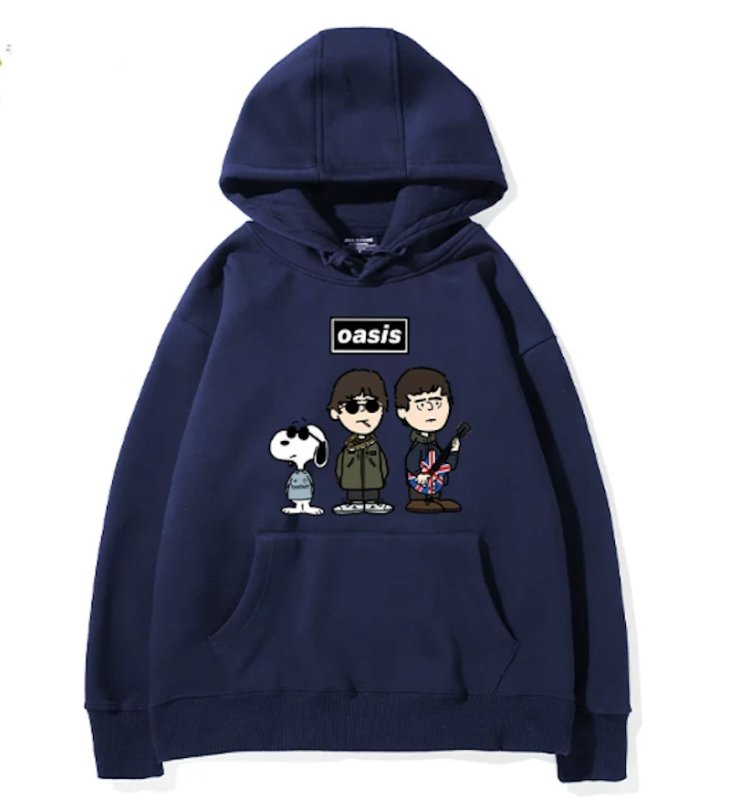 画像4: Unisex Oasis Band x Snoopy Band Vintage Style Hoodie  オアシス ×スヌーピー ヴィンテージスタイル 古着風 プリントフーディ スウェット バンド (4)