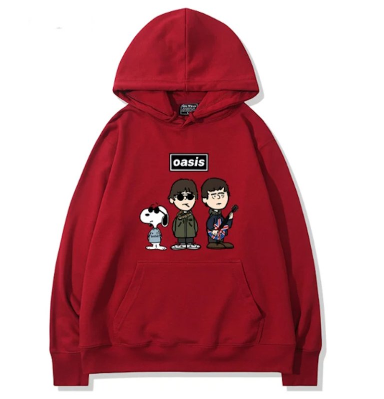 画像8: Unisex Oasis Band x Snoopy Band Vintage Style Hoodie  オアシス ×スヌーピー ヴィンテージスタイル 古着風 プリントフーディ スウェット バンド (8)