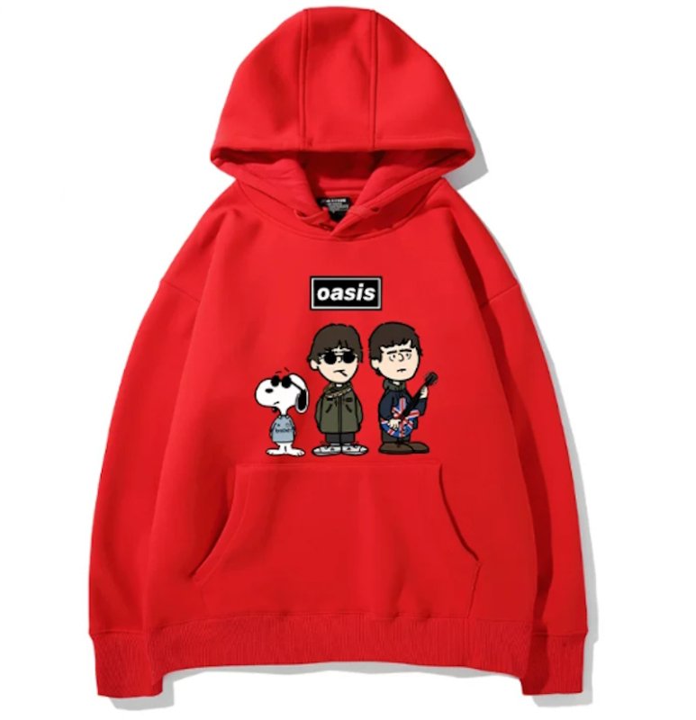 画像9: Unisex Oasis Band x Snoopy Band Vintage Style Hoodie  オアシス ×スヌーピー ヴィンテージスタイル 古着風 プリントフーディ スウェット バンド (9)