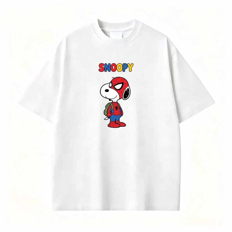 画像2: Unisex Spider-Man x Snoopy T-Shirt   ユニセックス 男女兼用スヌーピースパイダーマン プリント 半袖 Tシャツ (2)