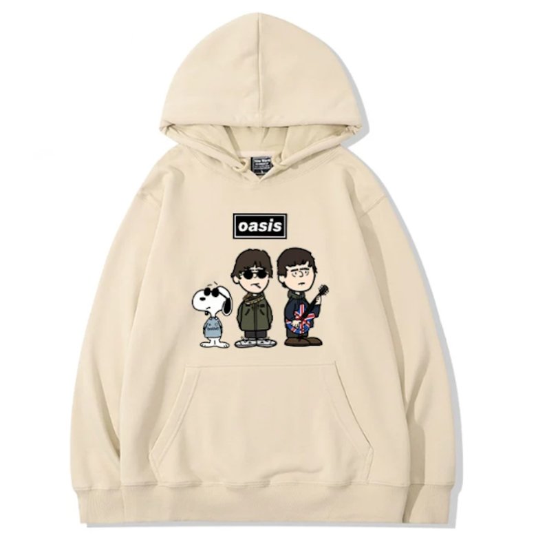 画像6: Unisex Oasis Band x Snoopy Band Vintage Style Hoodie  オアシス ×スヌーピー ヴィンテージスタイル 古着風 プリントフーディ スウェット バンド (6)