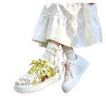 画像2: SpongeBob & Patrick Lace-Up Leather ユニセックススポンジボブ＆パトリックレースアップレザースニーカー (2)