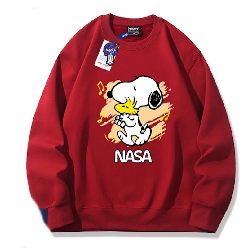 画像8: Unisex NASA x Snoopy & Woodstock sweat shirts ユニセックス 男女兼用 NASA×スヌーピー＆ウッドストック プリント スウェットトレーナー (8)