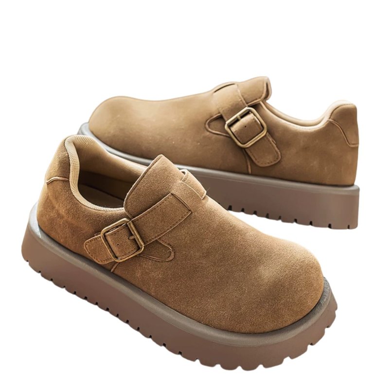 画像5: Mens Unisex Wide-Toe Leather Slip-Ons Sneakers  ビッグトゥレザースリッポンローファースニーカー シューズ (5)