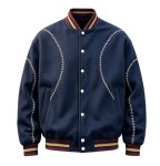 画像1:  Retro baseball-style embroideryJacket ユニセックス男女兼用レトロベースボールボールスタイル刺繍スタジアムジャンパー スタジャン (1)