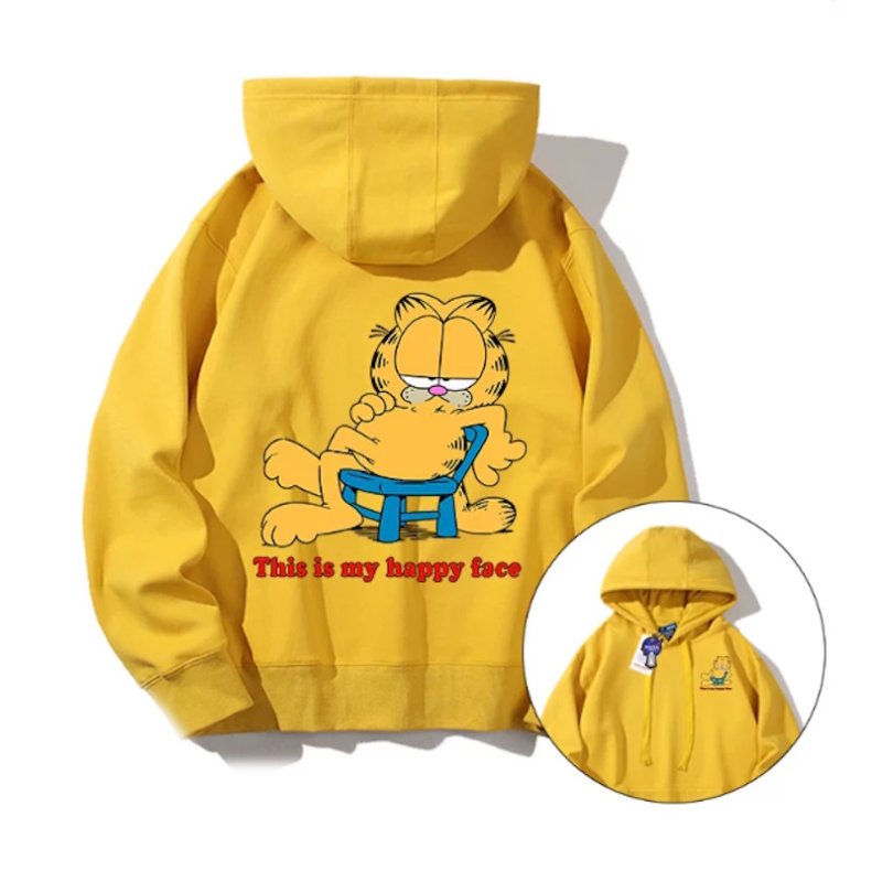 画像7: Unisex Relaxed Garfield Hoodie　ユニセックス 男女兼用リラックスガーフィールドプリント フーディーパーカースウェット (7)
