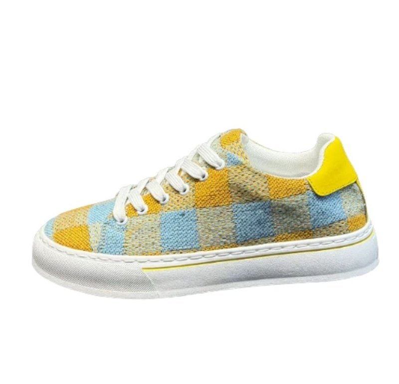画像3: UnisexCheckered Damier Lace-Up Platform Sneakers 　ユニセックス 男女兼用 チェックダミエレースアッププラットフォームスニーカー (3)