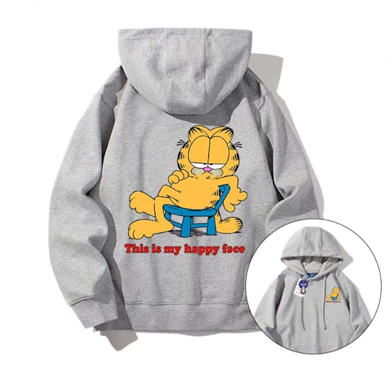 画像4: Unisex Relaxed Garfield Hoodie　ユニセックス 男女兼用リラックスガーフィールドプリント フーディーパーカースウェット (4)