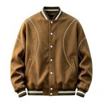 画像2:  Retro baseball-style embroideryJacket ユニセックス男女兼用レトロベースボールボールスタイル刺繍スタジアムジャンパー スタジャン (2)