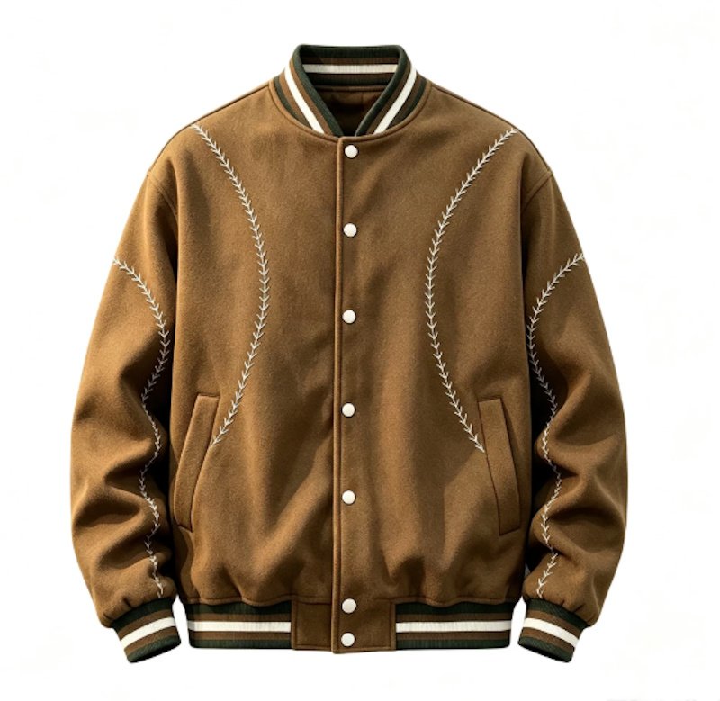 画像2:  Retro baseball-style embroideryJacket ユニセックス男女兼用レトロベースボールボールスタイル刺繍スタジアムジャンパー スタジャン (2)