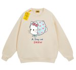 画像1: Unisex Polka-dot Scarf Kitty Style Sweatshirt shirts ユニセックス 男女兼用プリントドットスカーフキティースタイルスウェットシャツ スウェットトレーナー (1)
